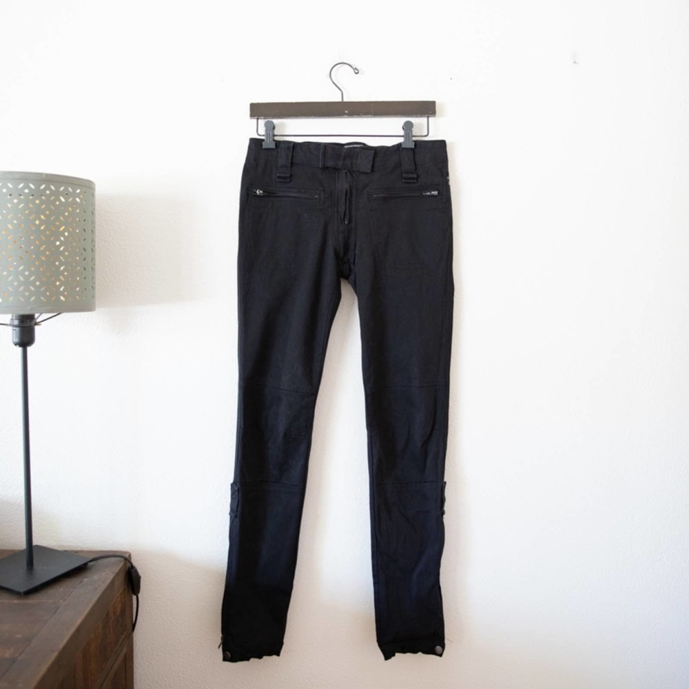 Tripp Nyc Black Skinny Rocker Jeans Velcro Belt